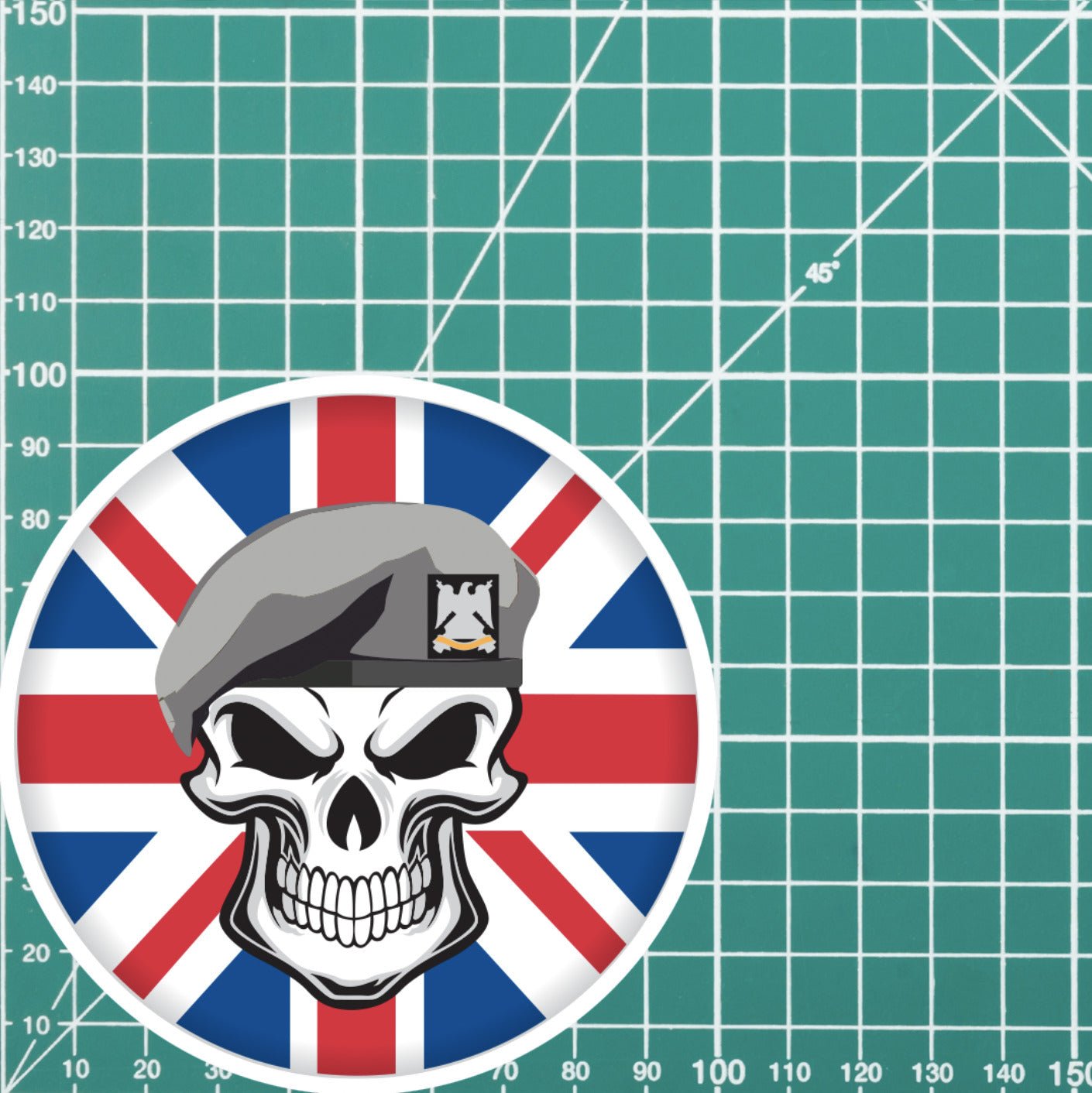 Royal Scots Dragoon Guards RSDG Skull with Beret UJ Vinyl Sticker - 10cm redplume