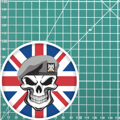 Royal Scots Dragoon Guards RSDG Skull with Beret UJ Vinyl Sticker - 10cm redplume