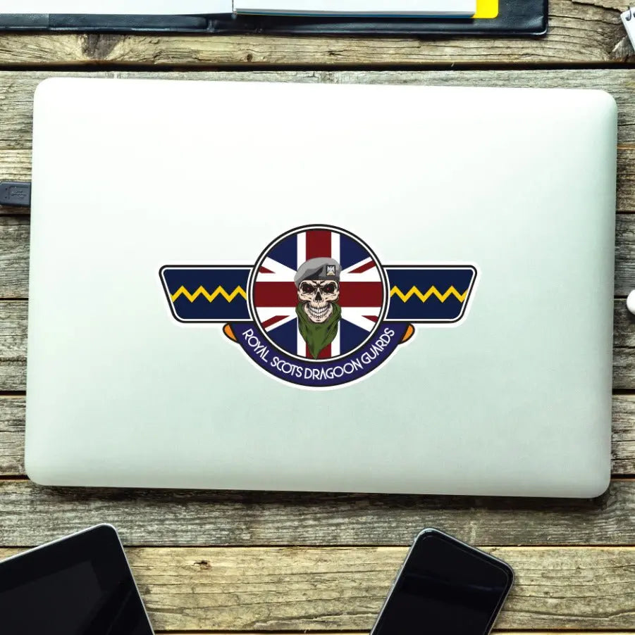 Royal Scots Dragoon Guards (RSDG) UV Laminated Vinyl Sticker - Wings - Red Plume