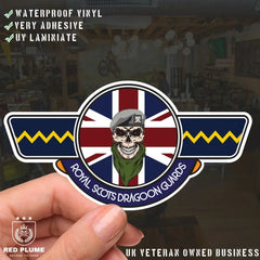 Royal Scots Dragoon Guards RSDG UV Laminated Vinyl Sticker - Wings redplume