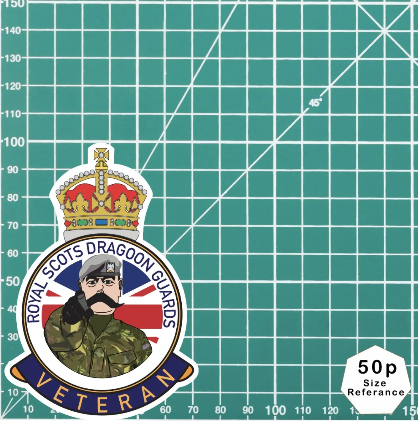 Royal Scots Dragoon Guards Veteran UV Laminated Lord Kitchener & Beret Decal - Red Plume