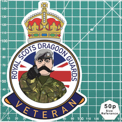 Royal Scots Dragoon Guards Veteran UV Laminated Lord Kitchener & Beret Decal redplume