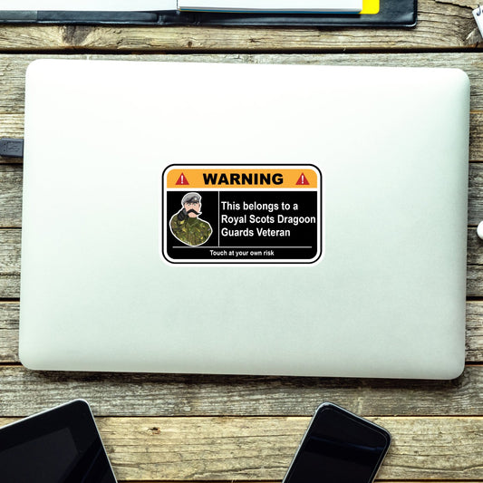 Royal Scots Dragoon Guards Warning Funny Vinyl Sticker 100mm wide redplume