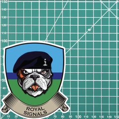 Royal Signals TRF British Bulldog Vinyl Sticker - 10cm redplume