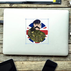 Royal Signals Vinyl Waterproof Sticker, Lord Kitchener Design redplume