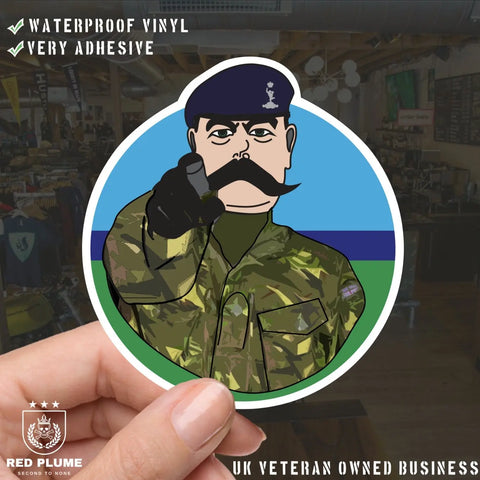 Royal Signals Waterproof Sticker, TRF Design - Red Plume