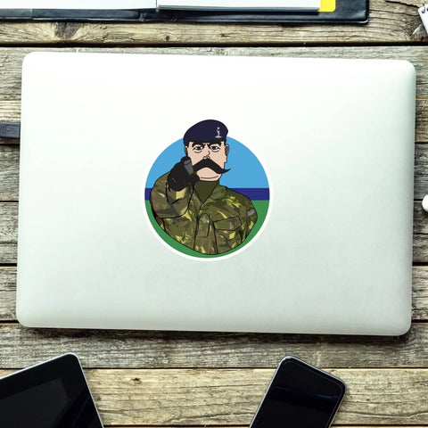 Royal Signals Waterproof Sticker, TRF Design - Red Plume