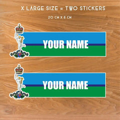 Royal Signals Waterproof Vinyl Name Stickers - Personalised redplume