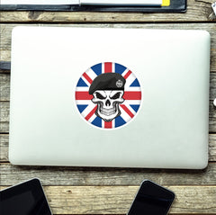 Royal Tank Regiment RTR Skull with Beret UJ Vinyl Sticker - 10cm redplume