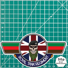 Royal Tank Regiment RTR UV Laminated Vinyl Sticker - Wings redplume