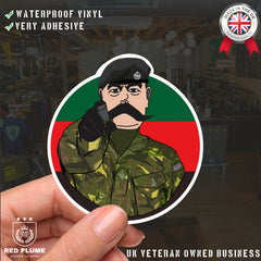 Royal Tank Regiment RTR Waterproof Sticker, TRF Design redplume