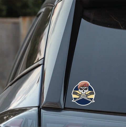 Royal Wessex Yeomanry Car Decal - Stylish Skull and Crossed Bayonets Design redplume