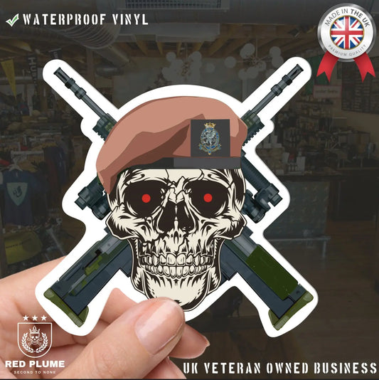 Royal Wessex Yeomanry High-Quality Vinyl Sticker - 100mm Wide - Crossed Rifles redplume