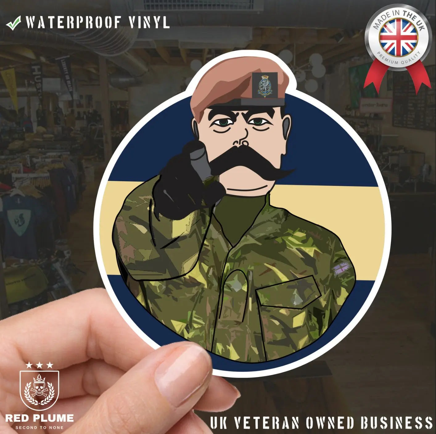 Royal Wessex Yeomanry Waterproof Sticker, TRF Design redplume