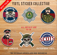 Scots Guards - 6 Best-Selling Waterproof Stickers bundle redplume