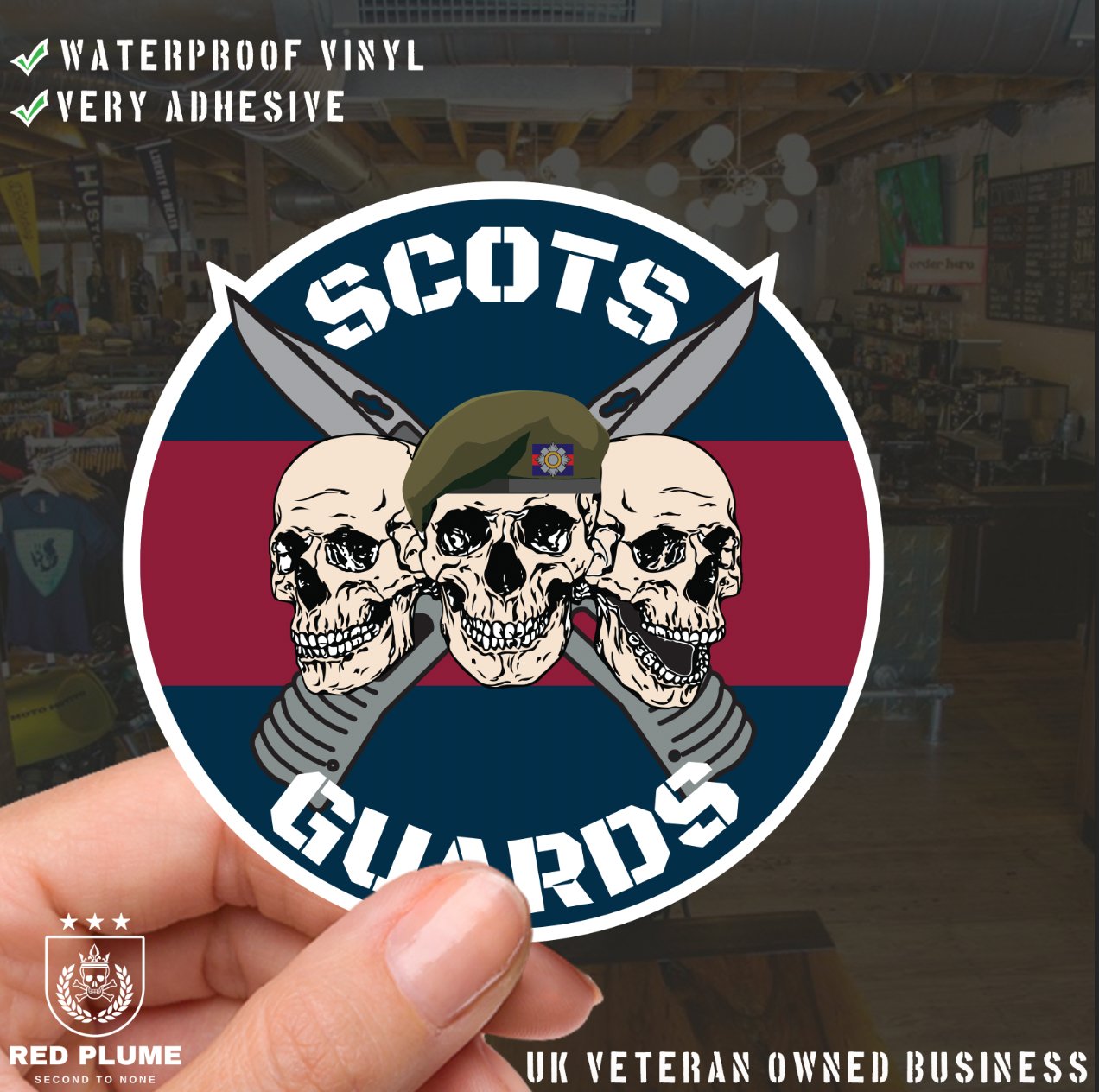 Scots Guards - 6 Best-Selling Waterproof Stickers bundle redplume