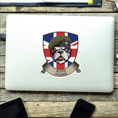 Scots Guards British Bulldog and Union Jack Shield Vinyl Sticker - 10cm redplume