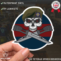 Scots Guards Car Decal - Stylish Skull and Crossed Bayonets Design redplume
