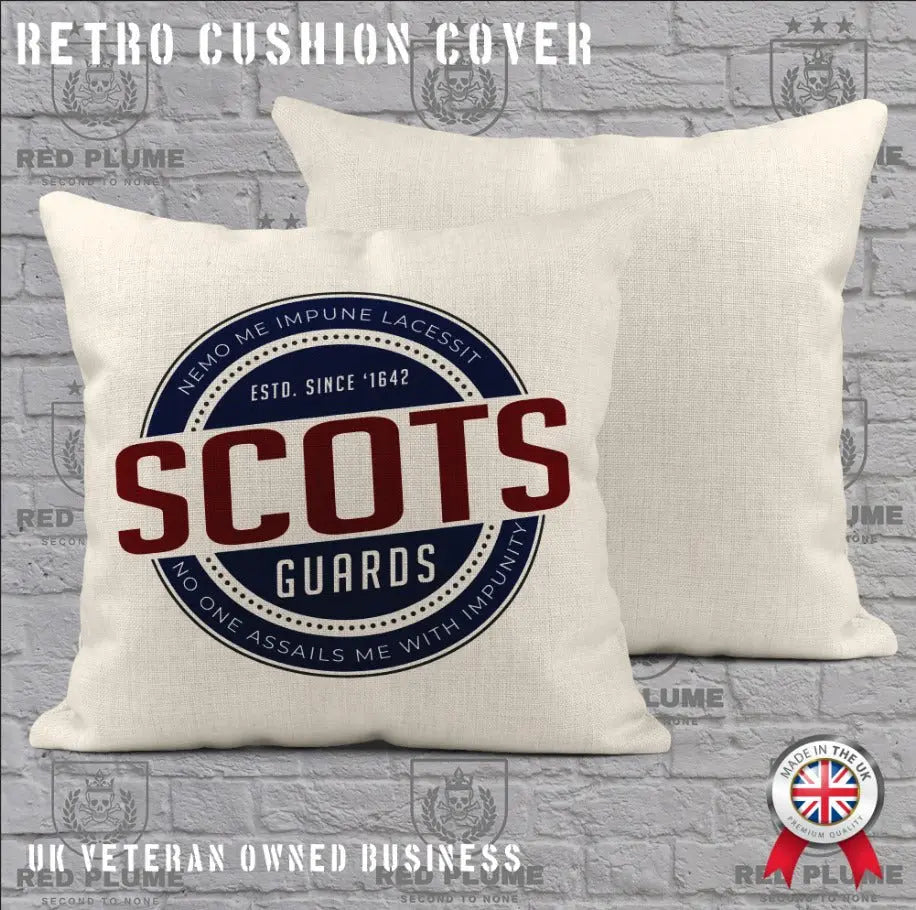 Scots Guards Retro Cushion Cover - Ideal Stocking Filler redplume