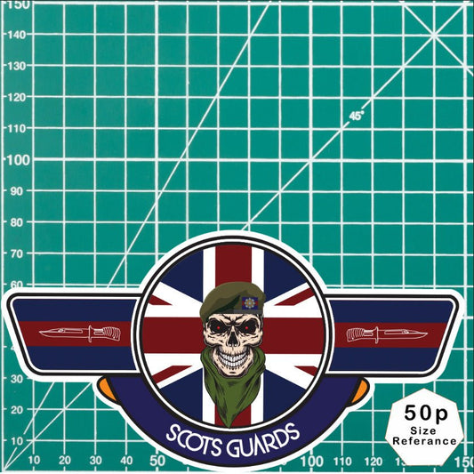 Scots Guards UV Laminated Vinyl Sticker - Wings redplume