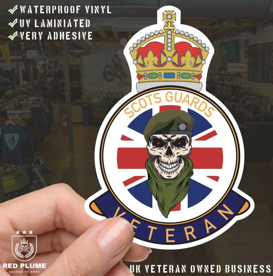 Scots Guards Veteran UV Laminated Lord Kitchener & Beret Decal redplume