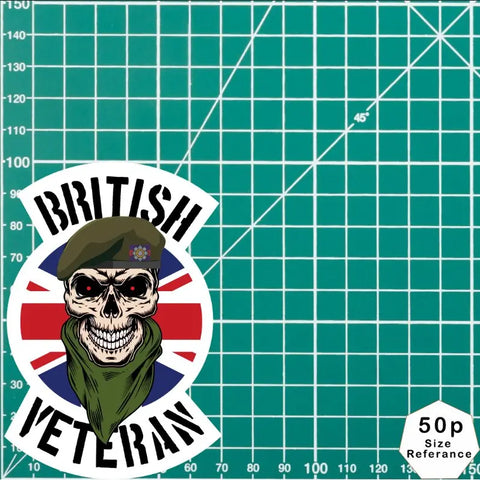Scots Guards Veteran Waterproof Vinyl Decal/Sticker Skull and Union Jack redplume