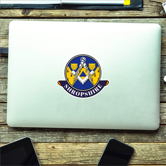Shropshire Masonic Car Sticker | UV Laminated redplume