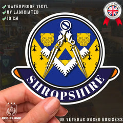 Shropshire Masonic Car Sticker | UV Laminated redplume