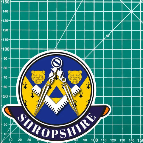 Shropshire Masonic Car Sticker | UV Laminated - Red Plume