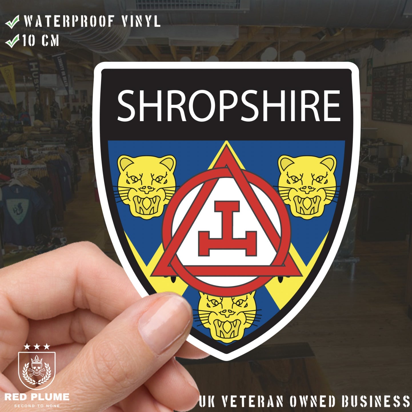 Shropshire Masonic Holy Royal Arch Shield Sticker redplume