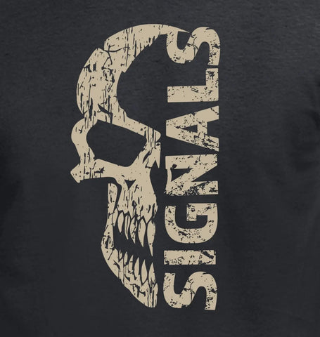 Signals Distressed Skull T-Shirt Design - Red Plume