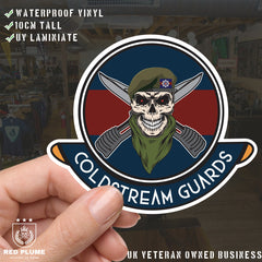 Skull Crest Coldstream Guards Vinyl Sticker | 10cm | UV Laminated | redplume