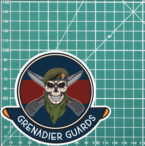 Skull Crest Grenadier Guards Vinyl Sticker | 10cm | UV Laminated | redplume