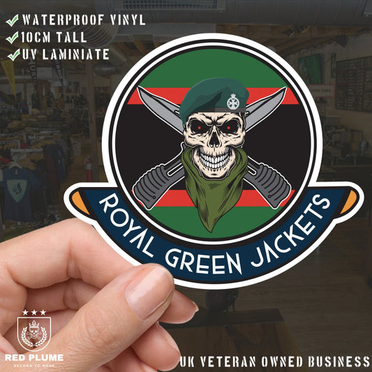Skull Crest Royal Green Jackets Vinyl Sticker | 10cm | UV Laminated | redplume