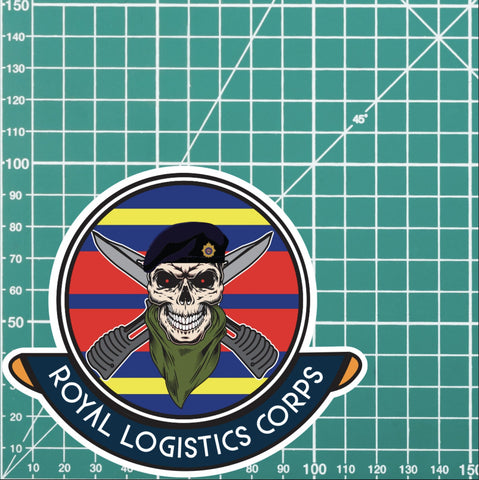 Skull Crest Royal Logistics Corps Vinyl Sticker | 10cm | UV Laminated | redplume