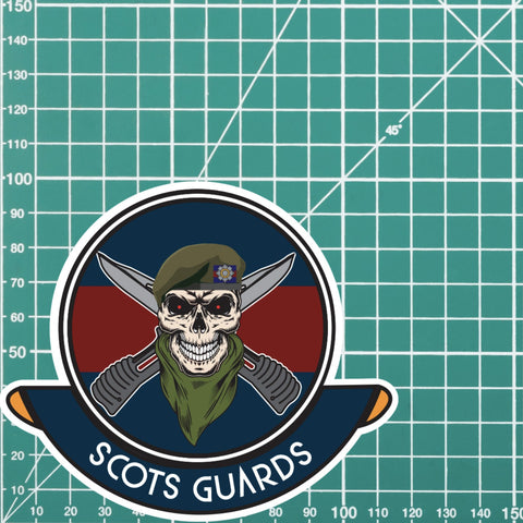 Skull Crest Scots Guards Vinyl Sticker | 10cm | UV Laminated | redplume
