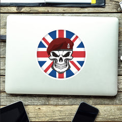 Skull with 7 Royal Horse Artillery Beret UJ Vinyl Sticker - 10cm redplume