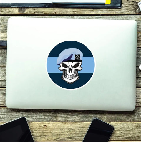 Skull with Army Air Corps Beret TRF Vinyl Sticker - 10cm redplume