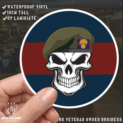 Skull with Grenadier Guards Beret TRF Vinyl Sticker - 10cm redplume