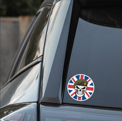 Skull with Grenadier Guards Beret UJ Vinyl Sticker - 10cm redplume