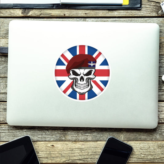 Skull with Guards Parachute Platoon Beret UJ Vinyl Sticker - 10cm redplume
