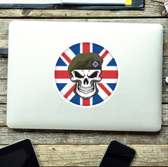 Skull with Irish Guards Beret UJ Vinyl Sticker - 10cm redplume