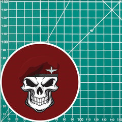Skull with Parachute Regiment Beret TRF Vinyl Sticker - 10cm redplume