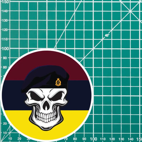 Skull with Royal Army Medical Corps RAMC Beret TRF Vinyl Sticker - 10cm redplume