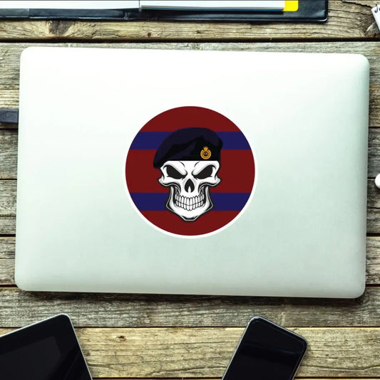 Skull with Royal Engineers Beret TRF Vinyl Sticker - 10cm redplume
