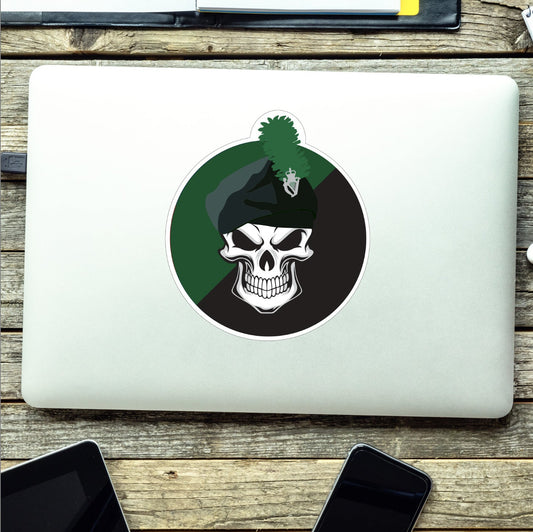 Skull with Royal Irish Regiment Head Dress TRF Vinyl Sticker - 10cm redplume