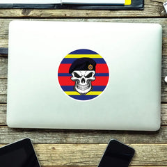 Skull with Royal Logistics Corps Beret TRF Vinyl Sticker - 10cm redplume