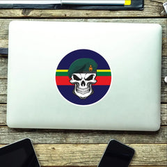 Skull with Royal Marines Beret TRF Vinyl Sticker - 10cm redplume