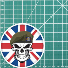 Skull with Scots Guards Beret UJ Vinyl Sticker - 10cm redplume