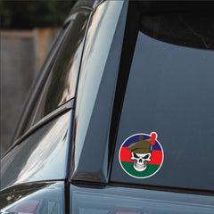 Skull with the Black Watch Glengarry TRF Vinyl Sticker - 10cm redplume
